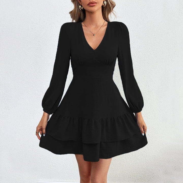 Robe mini femme avec ourlet volanté et élégantes manches bouffantes Levoire