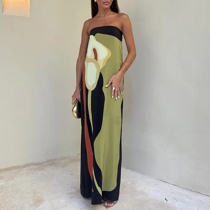 Robe maxi pour femmes dans le style art moderne Levoire