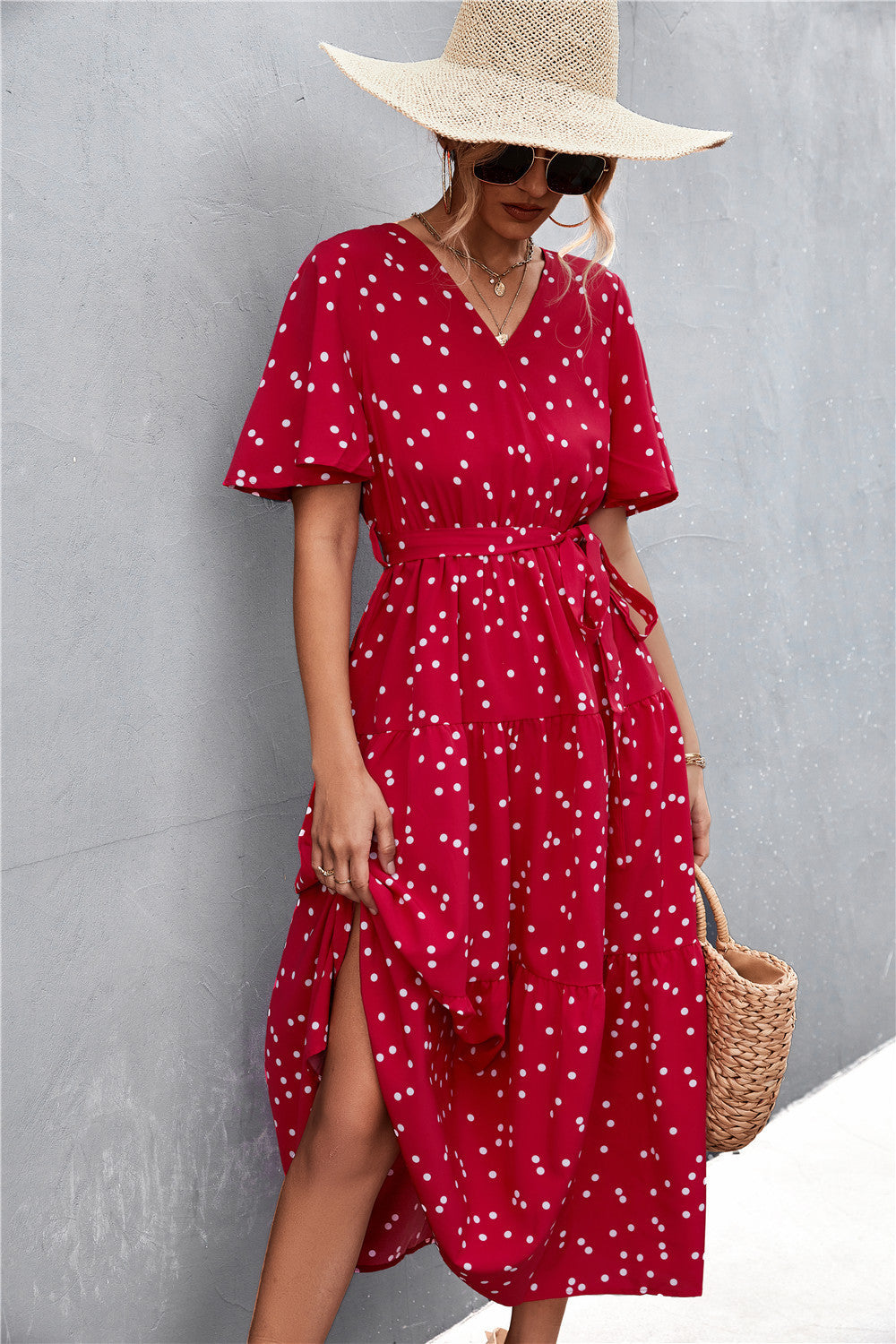 Robe midi femme avec motif floral et lien de taille ajustable Levoire