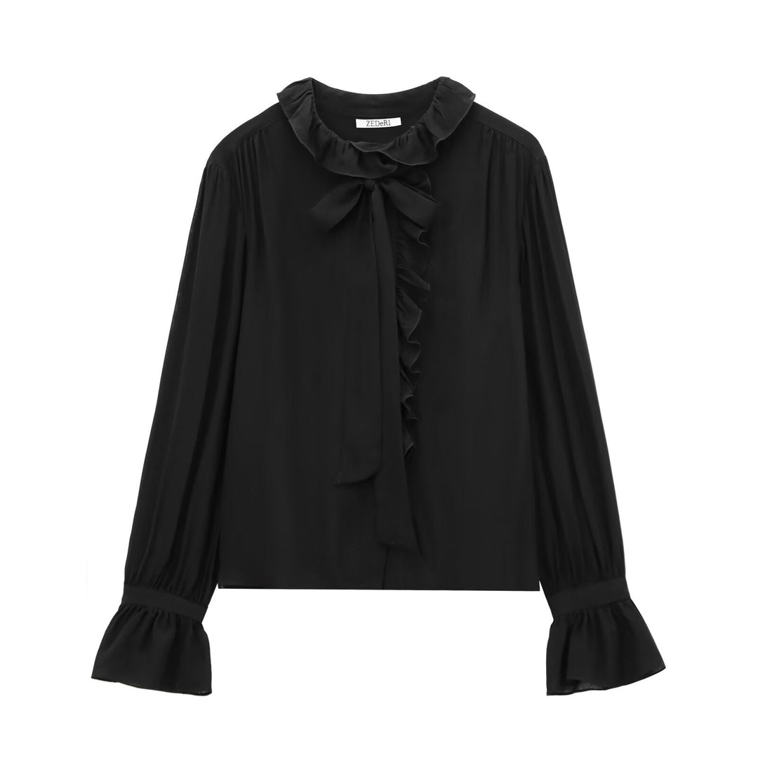 Levoire | Élégante Blouse Plisée Printemps noir