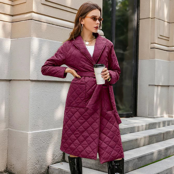Manteau d'hiver matelassé pour femme avec ceinture élégante Levoire