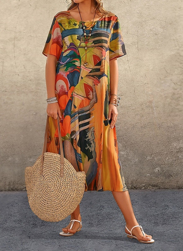 Levoire | Robe Élégante Et Fluide Orange