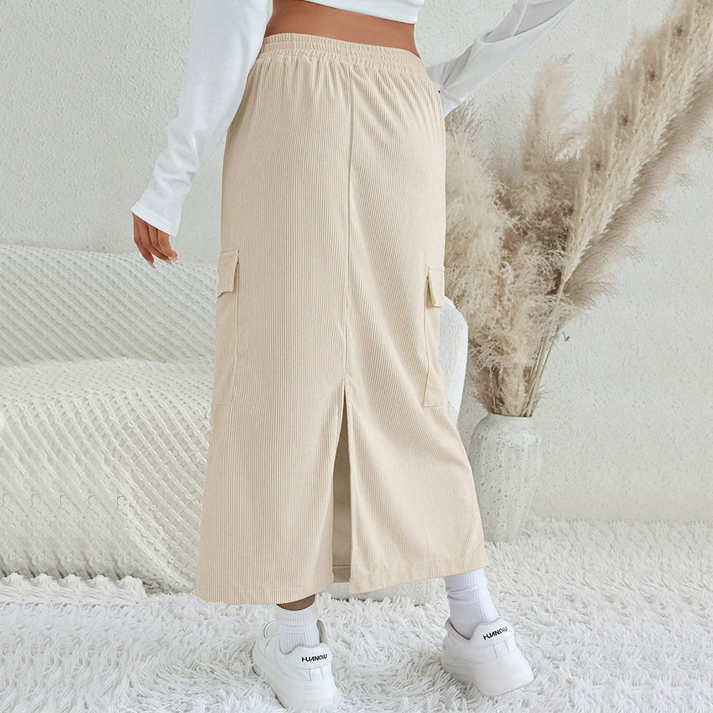 Jupe maxi pour femmes avec poches cargo pratiques et taille réglable Levoire