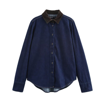 Levoire | Rennon bleu de printemps chemise en jean Top Meriheinä