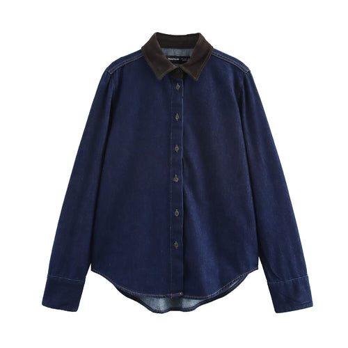 Levoire | Rennon bleu de printemps chemise en jean Top
