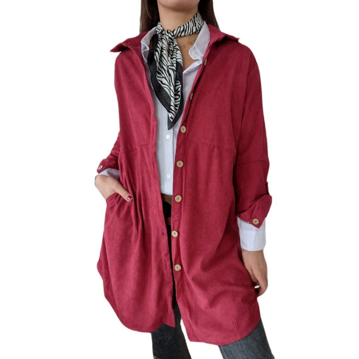 Chemise veste à manches longues pour femmes avec design en cordon texturé et poches pratiques Levoire