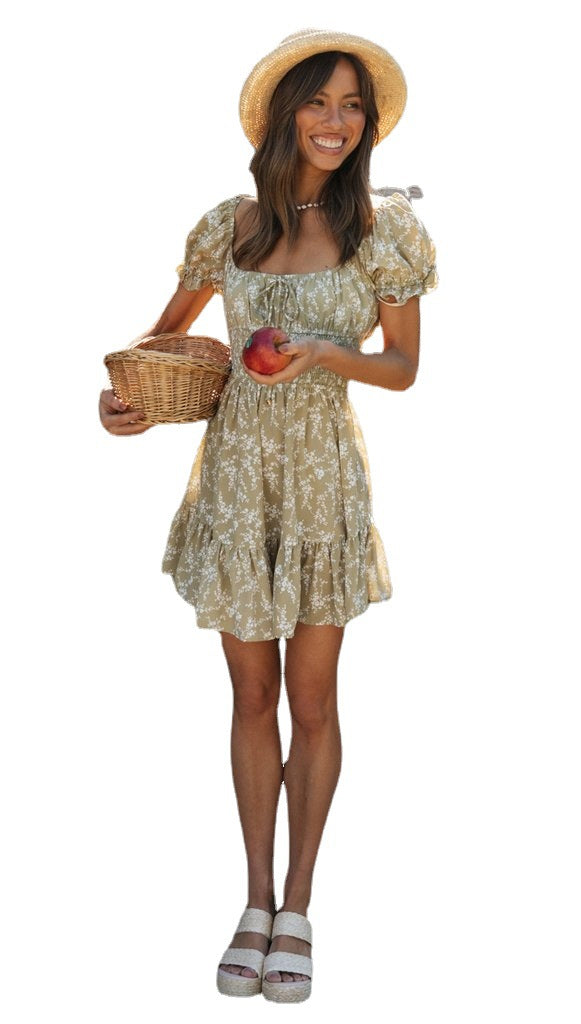 Robe d'été ludique pour femmes avec des détails en volants et un haut élastique Levoire