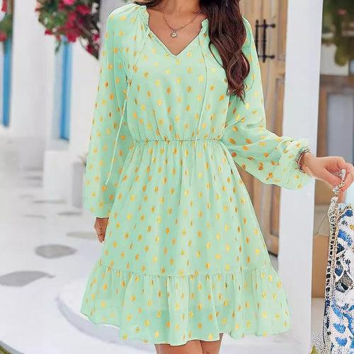 Robe en lin décontractée pour femmes avec détails volantés Levoire