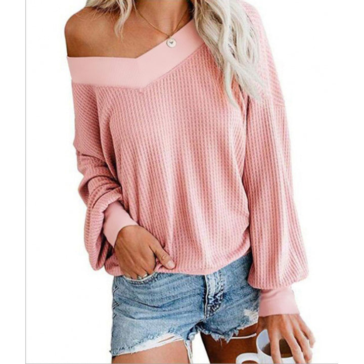 Pull en maille décontracté femme à épaules dénudées avec manches volumineuses Levoire