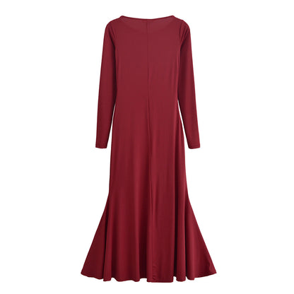 Levoire | Robe polyvalente à ourlet large, à manches longues et col rond