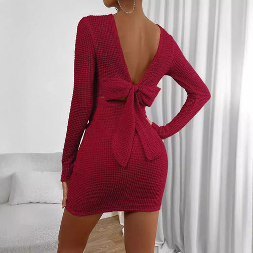 Robe en tricot ajustée pour femmes avec manches longues Levoire