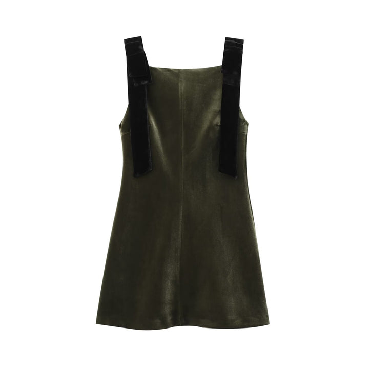 Levoire | Robe kimono en velours couleur de fête vert olive