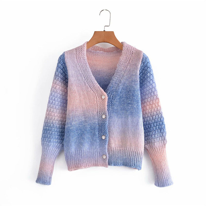 Cardigan pour femmes avec dégradé coloré et transitions douces Levoire