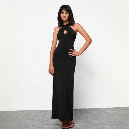 Robe maxi femme avec un laçage accrocheur au niveau du dos Levoire