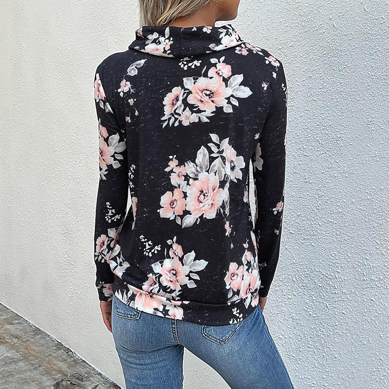 Pull femmes avec motif floral et col haut Levoire