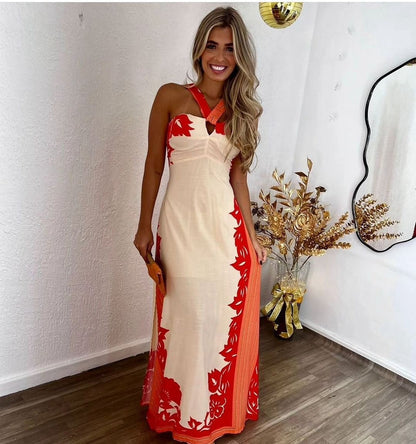 Levoire | Robe de plage longue imprimée relaxante Rot