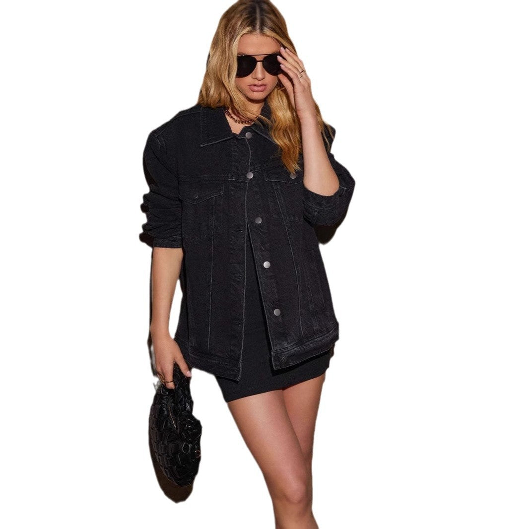 Veste en jean surdimensionnée pour femmes Levoire