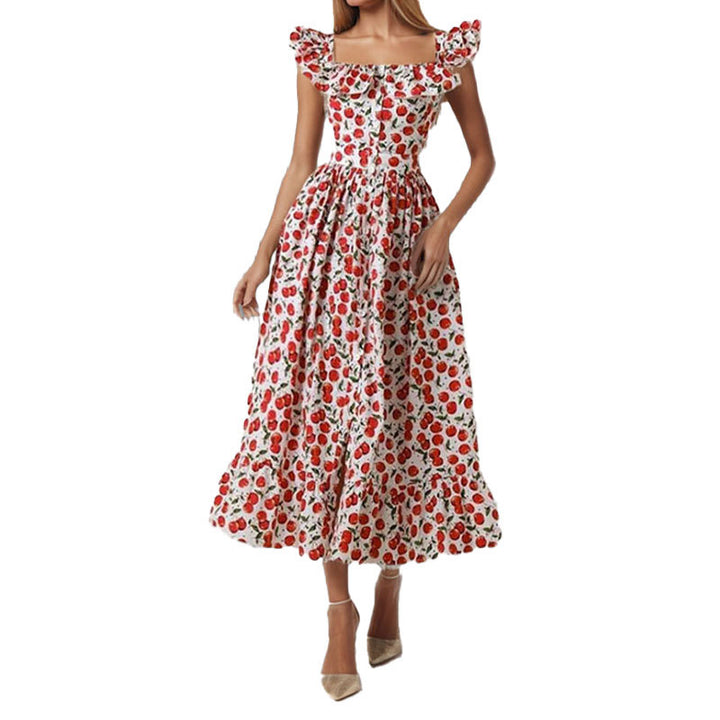 Robe maxi femme avec volants et imprimé floral Levoire