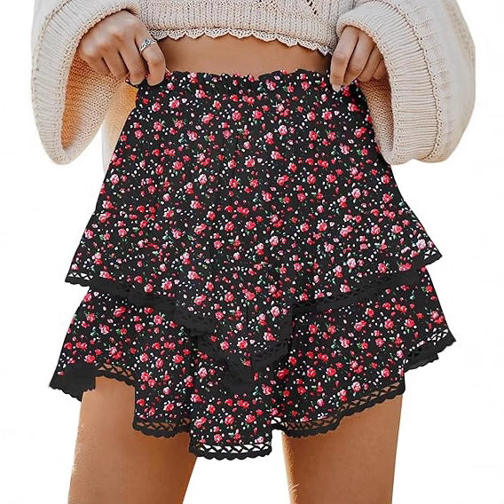 Levoire | Jupes mini plissées superposées taille haute tendance