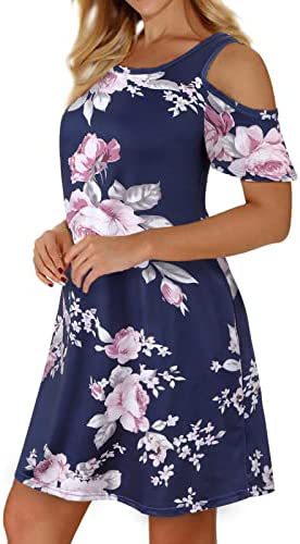 Robe d'été pour femmes avec design floral et découpe à épaule dénudée Levoire