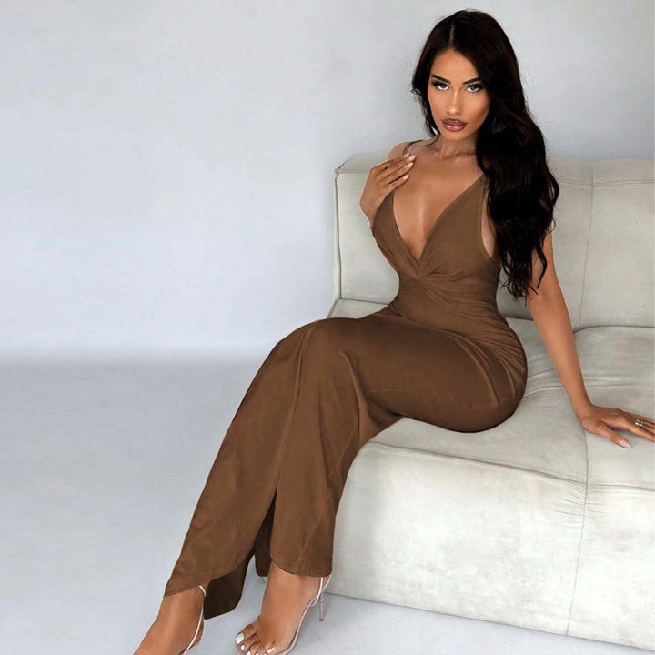 Robe maxi pour femme avec décolleté en V profond et coupe étroite Levoire