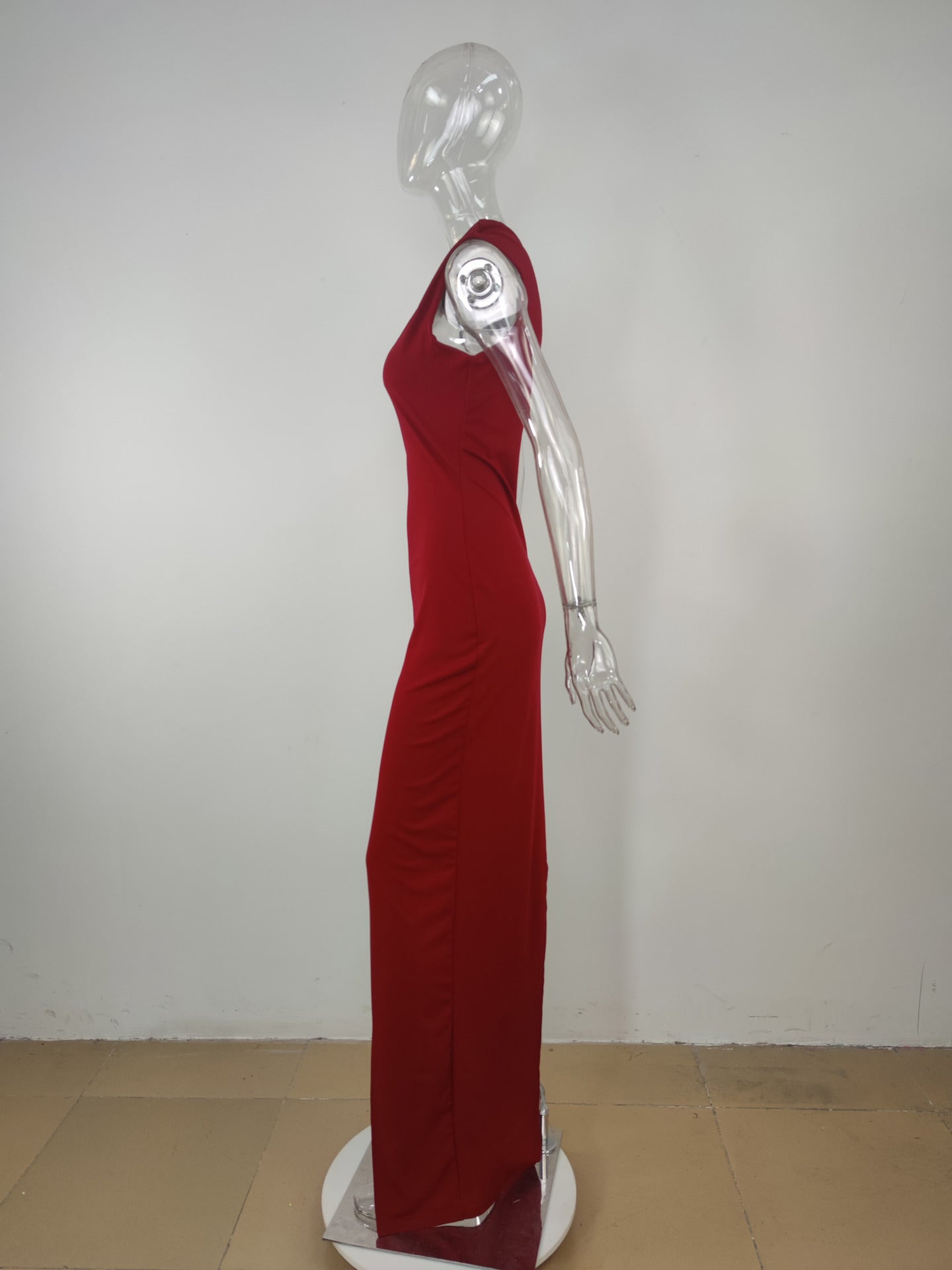 Levoire | Robe Maxi À Une Épaule Avec Décolleté Off-Shoulder Fente Latérale Élevée