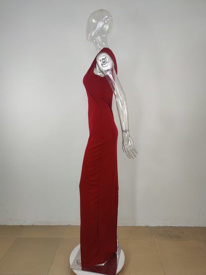 Levoire | Robe Maxi À Une Épaule Avec Décolleté Off-Shoulder Fente Latérale Élevée