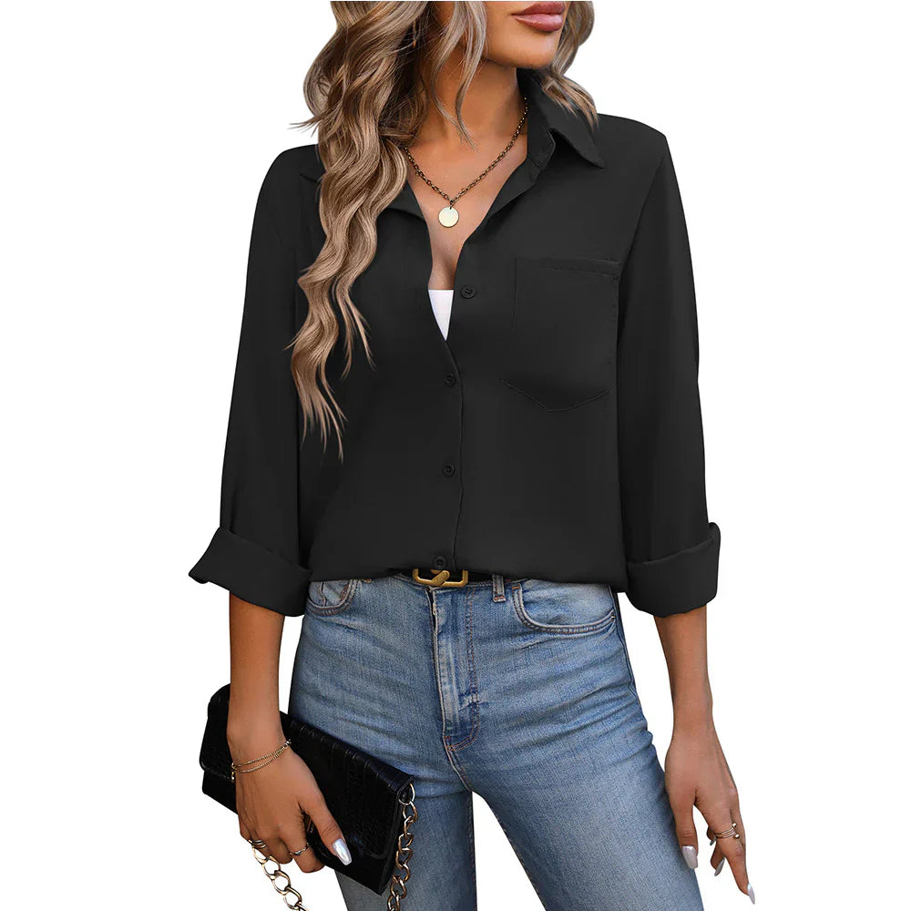 Levoire | Chemise Classique À Manches Longues Pour Femme Noir