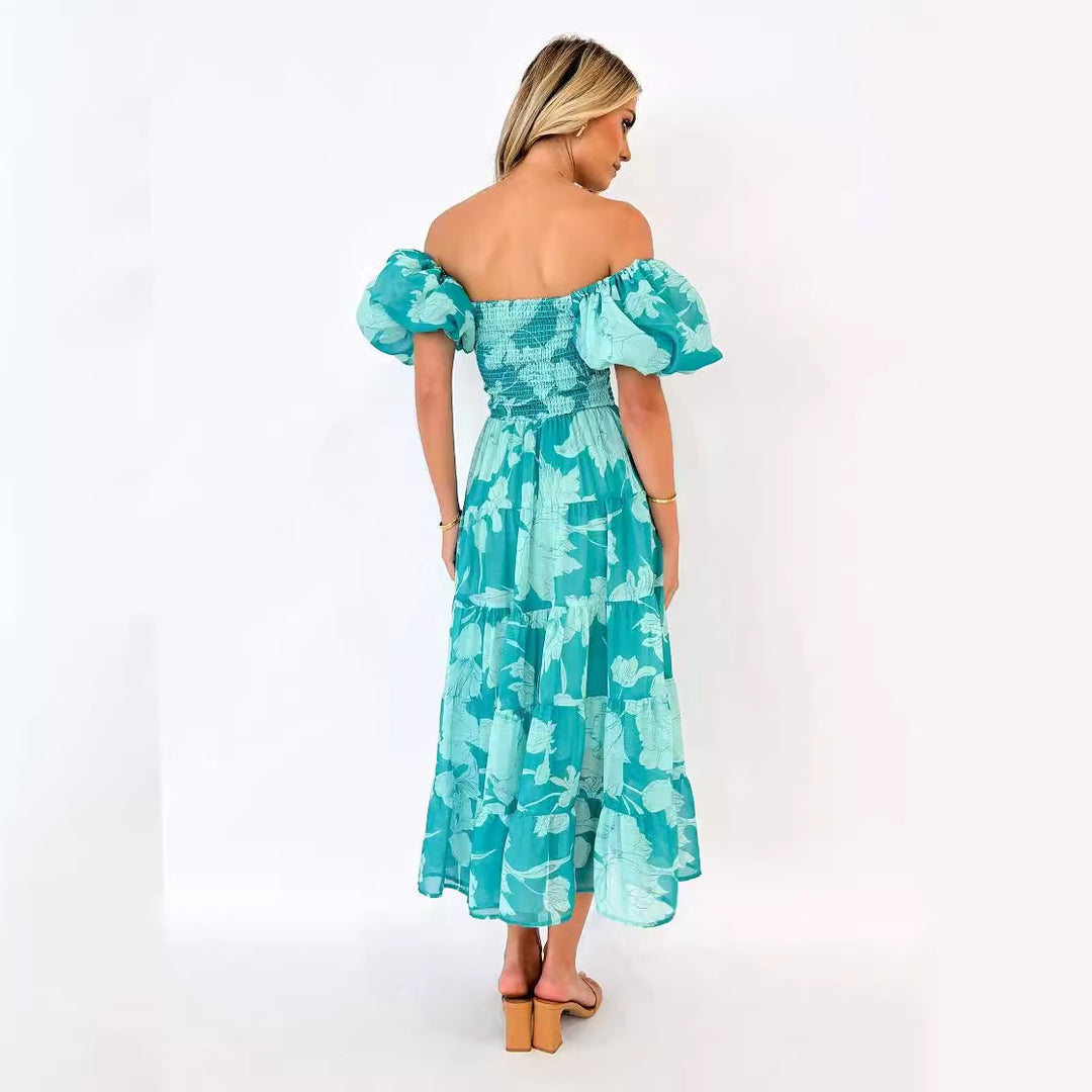 Robe maxi femme avec manches bouffantes et design floral Levoire