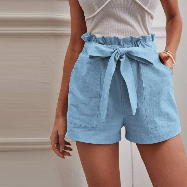 Levoire | Short Décontracté De Couleur Unie Bleu Ciel