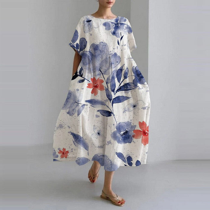 Levoire | Robe Maxi Élegante Aquarelle Fleurs
