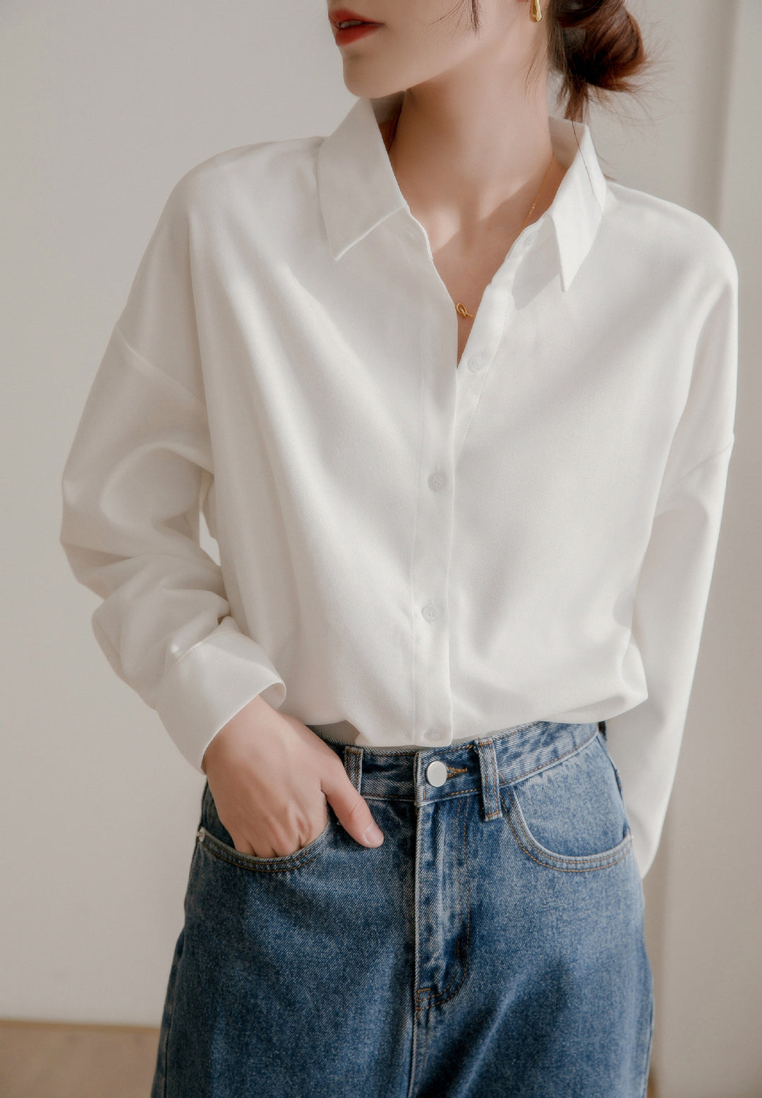 Blouse surdimensionnée pour femmes avec col élégant et coupe décontractée Levoire