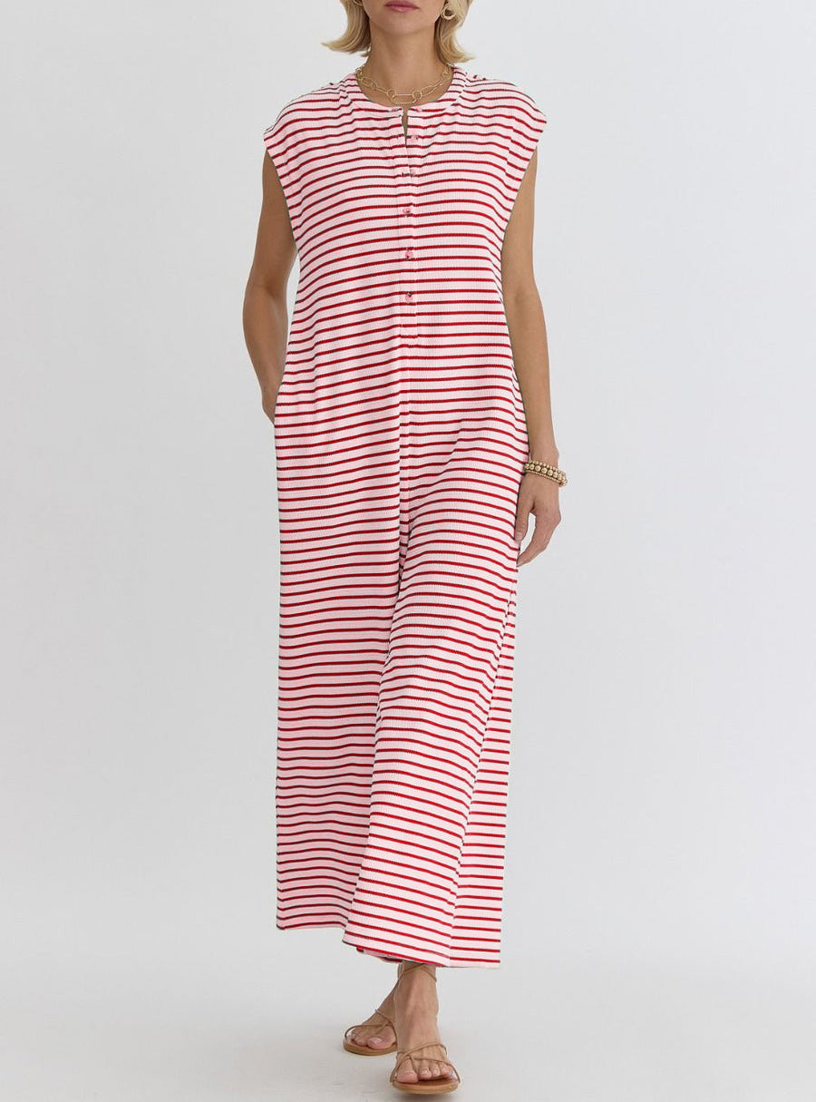 Combinaison décontractée femme avec motif stripes moderne et poches pratiques Levoire