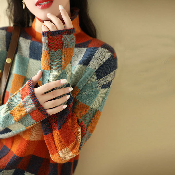 Levoire | En Tricot À Carreaux Colorés