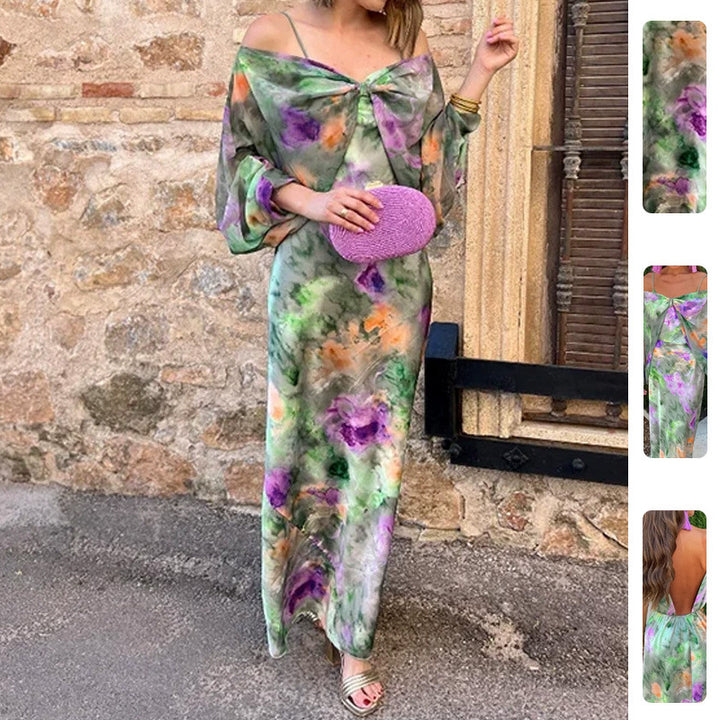 Robe Maxi Élégante pour Femmes avec Couper Joueur et Manches Transparentes Levoire