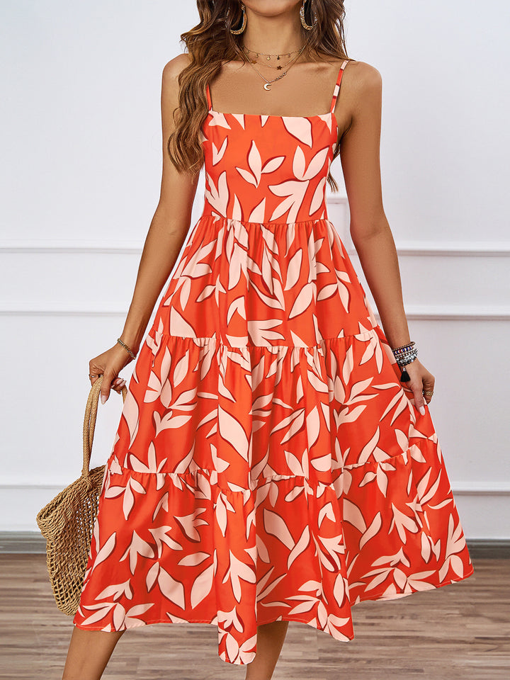 Robe midi pour femme avec des motifs floraux et une jupe volumineuse Levoire