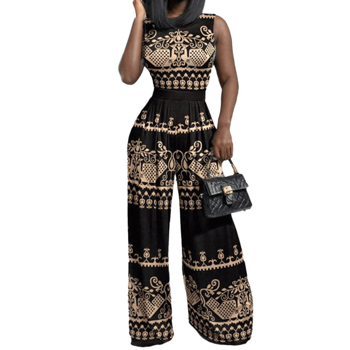 Femmes Combinaison Élégante avec Pantalon Large et Motif Floral Levoire