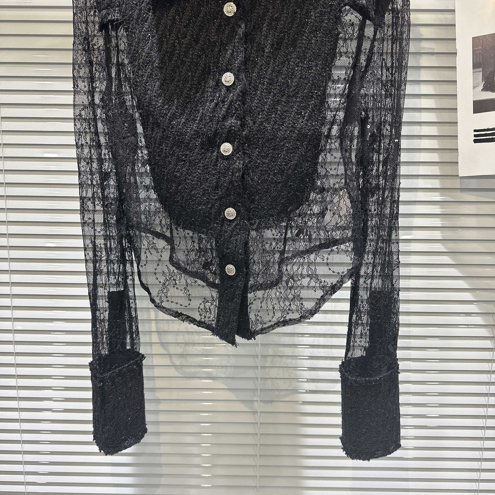 Levoire | Chemise Socialite Avec Détails En Dentelle Pour Une Tenue Élégante