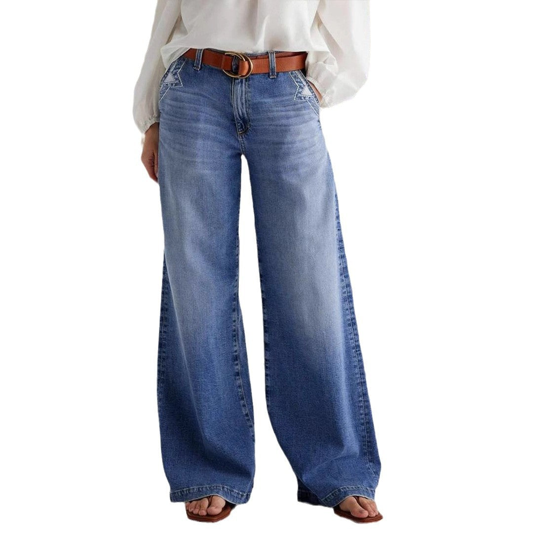 Pantalon en jeans large pour femmes Levoire