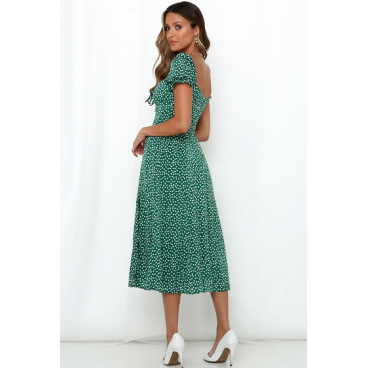 Robe midi femme avec fente latérale et motif floral romantique Levoire