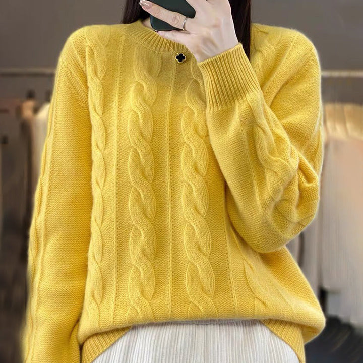 Levoire | Pull en tricot fait main plus chaud et plus doux Jaune