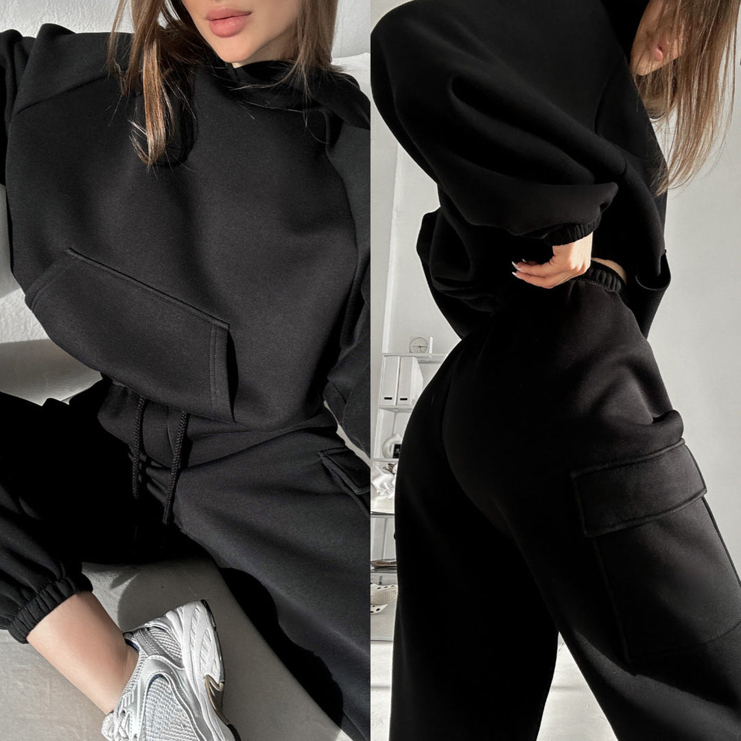 Levoire | Trendikkin Mode Sport Loisirs Ensemble Sweat à Capuche noir