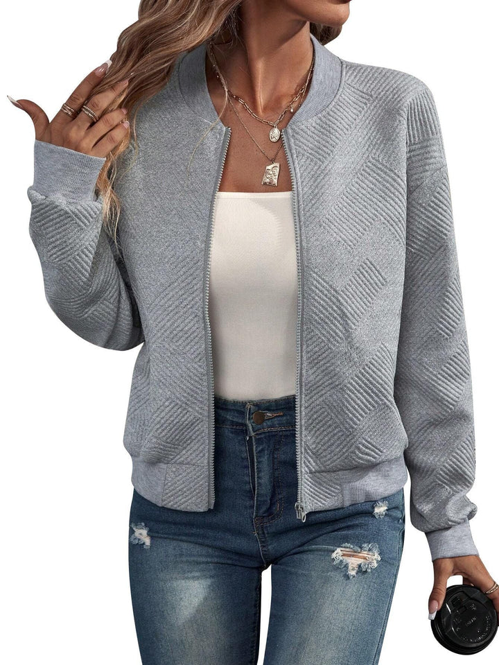 Levoire | Veste Bomber Avec Fermeture Éclair Pour Femmes Gris