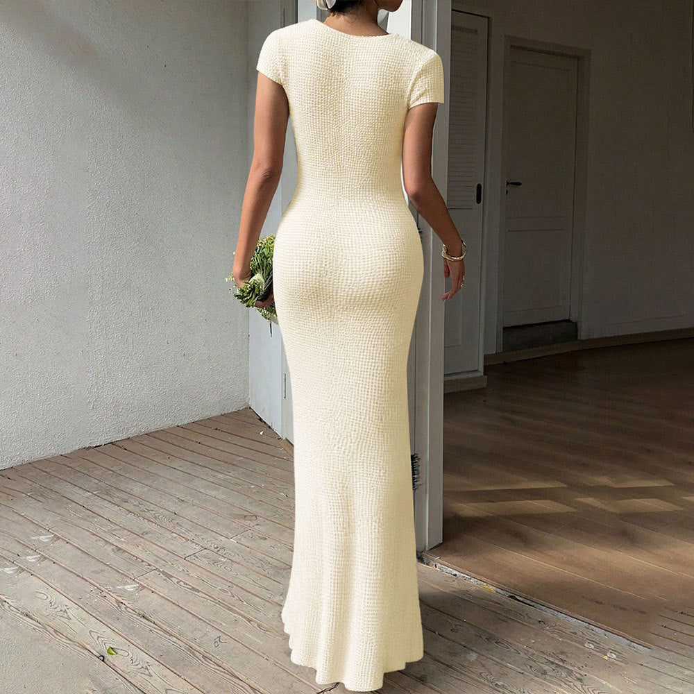 Robe maxi pour femmes avec un design de nœud chic et des détails découpés séduisants Levoire