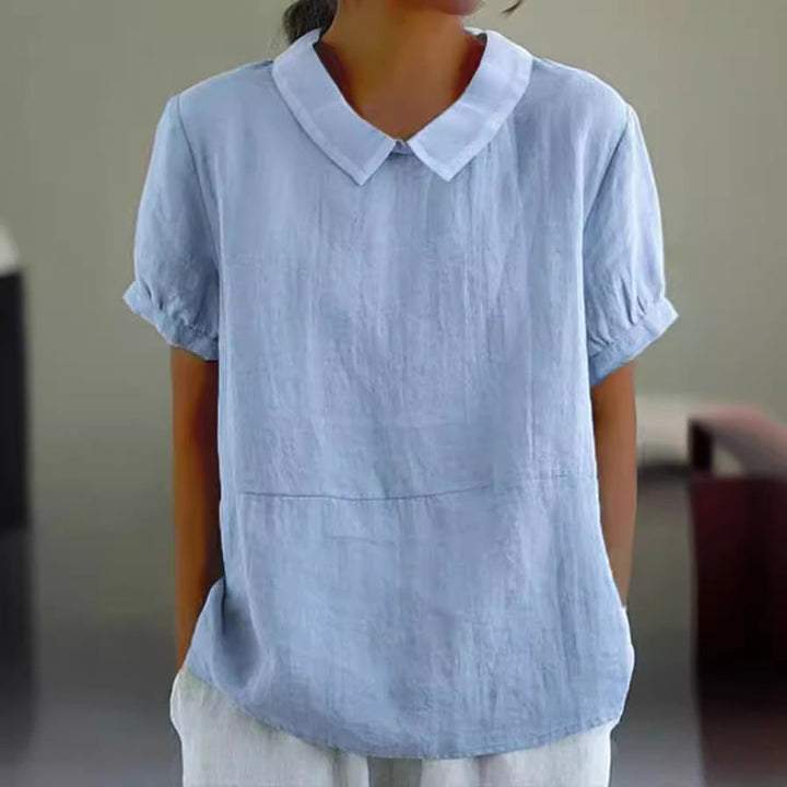 Levoire | Chemisier Court Classique Pour Femmes Bleu
