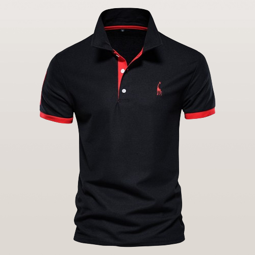 Levoire | Polo Décontracté Slim Fit Pour Hommes Noir Rouge