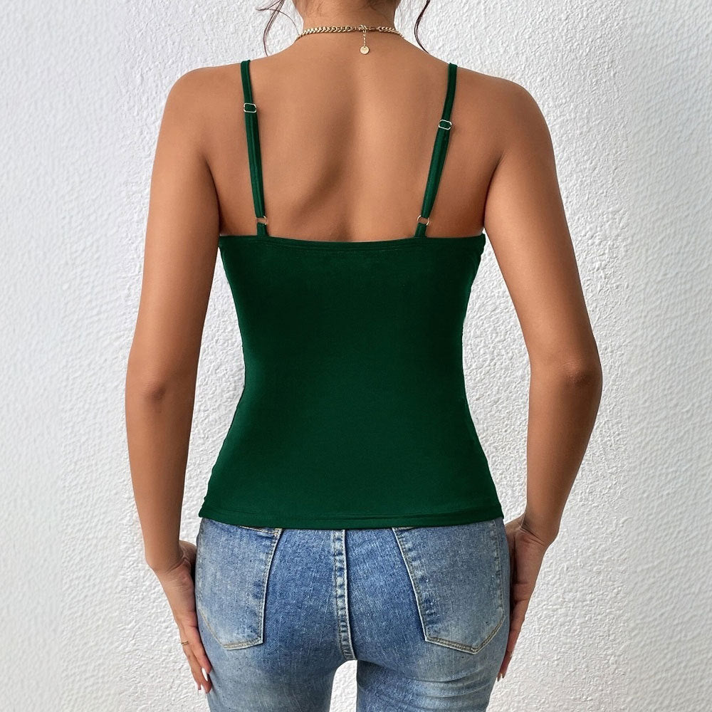 Top enveloppant pour femmes dans un design simple avec des bretelles spaghetti Levoire