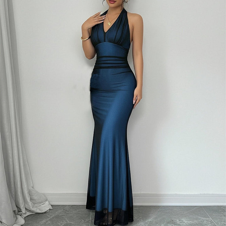 Robe de soirée flatteuse pour femmes avec décolleté en V profond et fronces Levoire