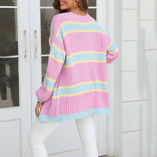 Levoire | Gilet Femmes Rayé Coloré Long