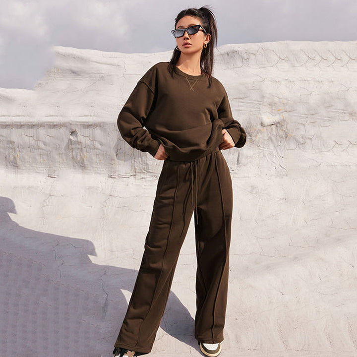 Levoire | Sweatshirt à manches longues confortable ensemble à deux pièces Braun